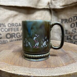 Vintage Wade Irish Porcelain Mug Whimsical Forest Gnome Mushrooms Celtic